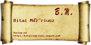 Bitai Máriusz névjegykártya